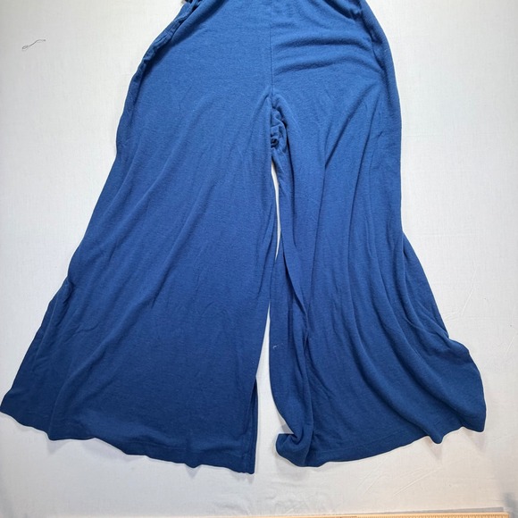 FP Beach Homecoming Jumper Smocked Jumpsuit Sz XS Ultra Wide Leg Blue - Picture 4 of 8